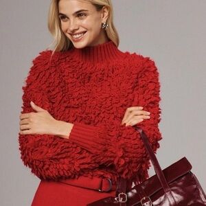 ANTHROPOLOGIE CALLAHAN MOCK-NECK
LOOP-STITCH JUMPER